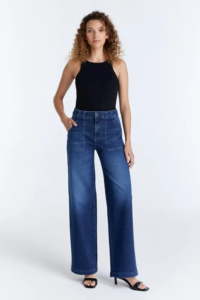 C.O.J Wide Leg jeans || Lulu || Dark blue