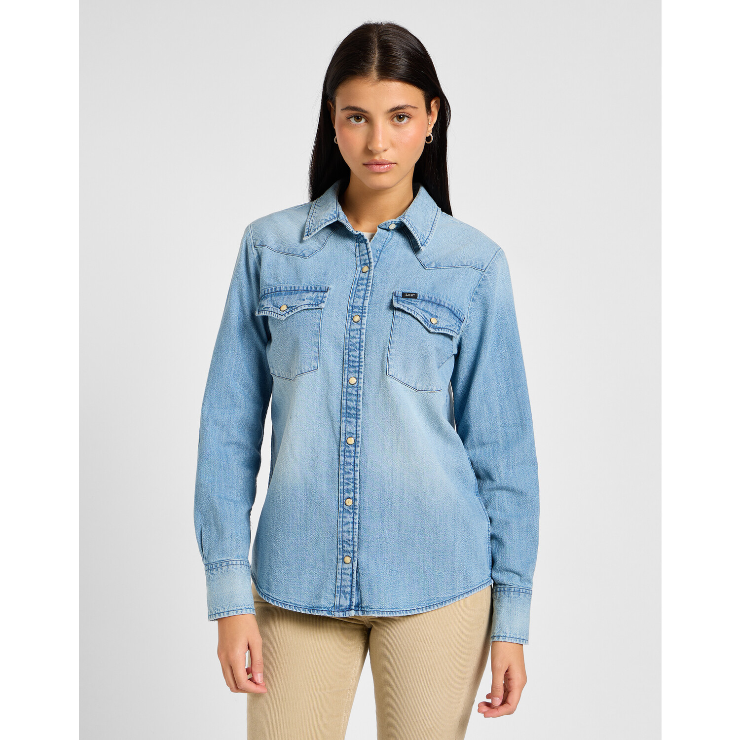 Lange spijkerblouse jurk hotsell