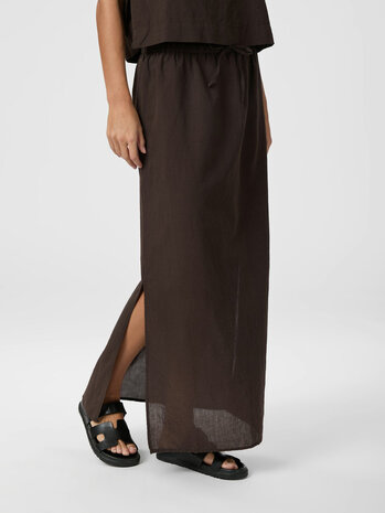 Neo Noir Rok | Noa Linen Skirt | Dark Brown