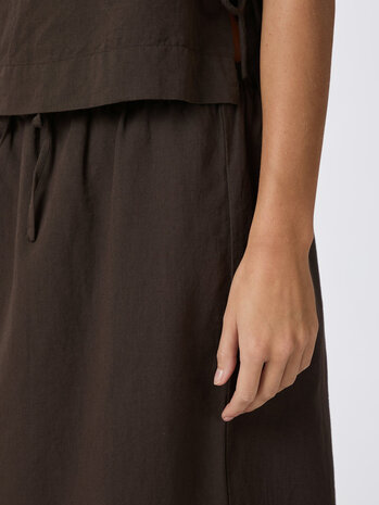 Neo Noir Rok | Noa Linen Skirt | Dark Brown