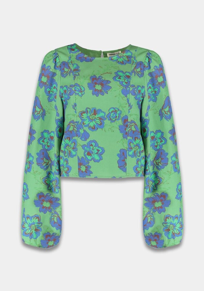 Harper & Yve Blouse || Floor - LS ||Forest Green