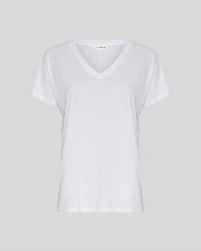 MSCH Copenhagen T-shirt || Fenya V Hals || Bright White