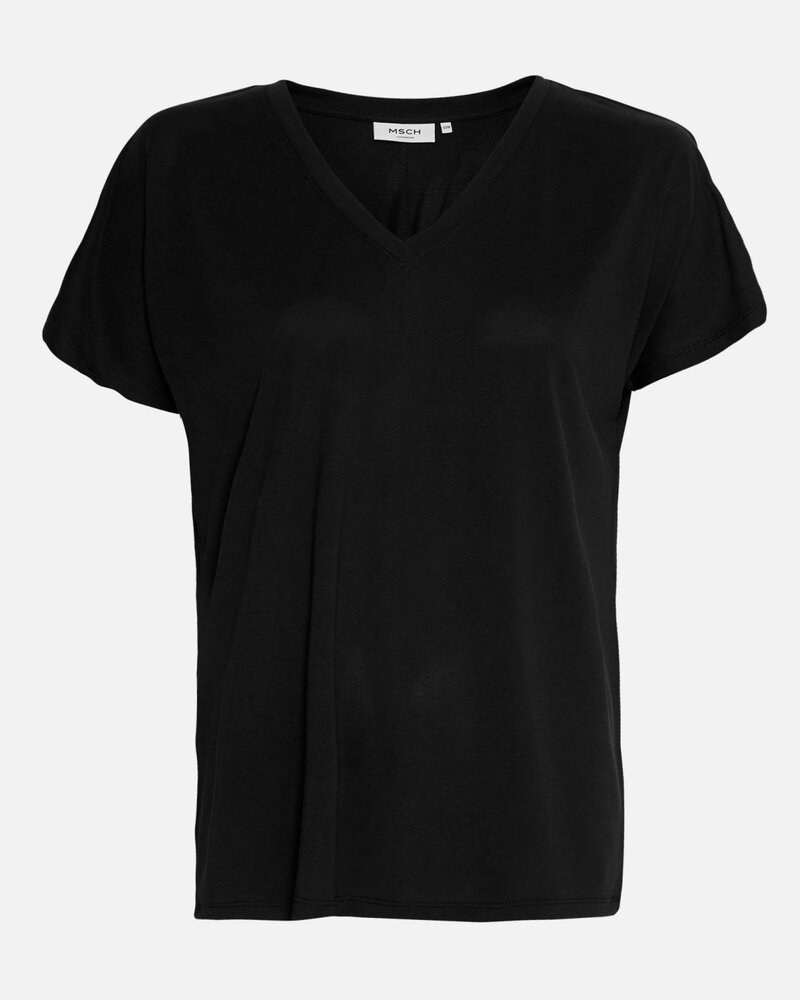MSCH Copenhagen T-shirt || Fenya V-hals || Black