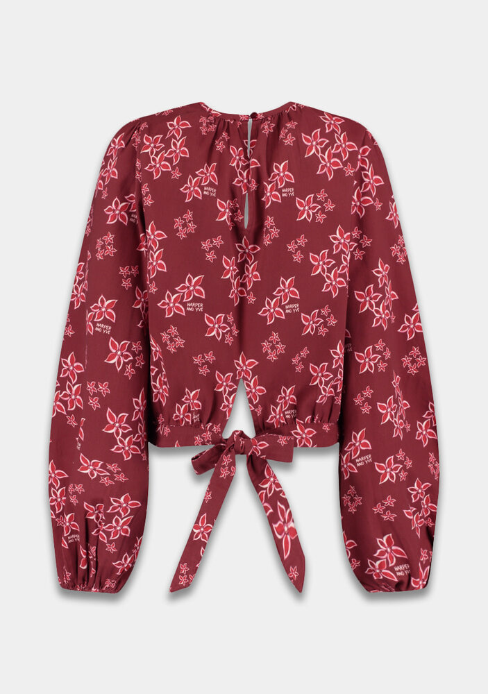 Harper & Yve Blouse || Dolly LS || Pink Star - Wine Berry