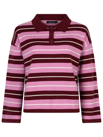 YDENCE Polo Shirt || Balou || Burgundy + Pink
