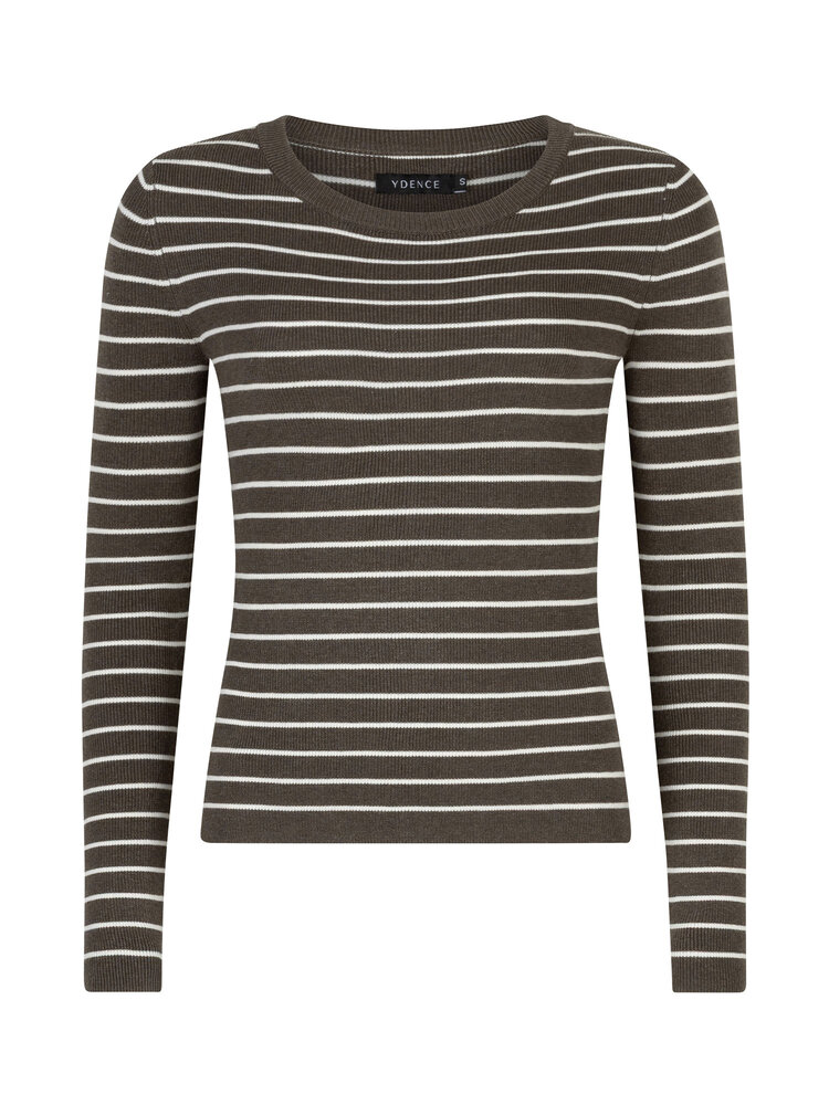 YDENCE Top || Devina || Mud + Ecru