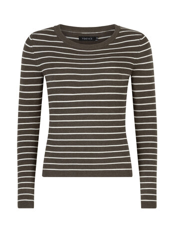 YDENCE Top || Devina || Mud + Ecru