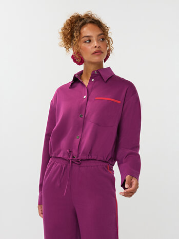 YDENCE Blouse || Kess || Fuchsia Purple+Red