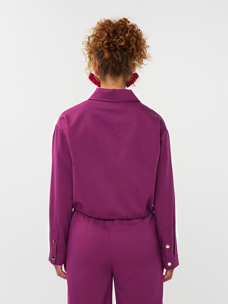 YDENCE Blouse || Kess || Fuchsia Purple+Red