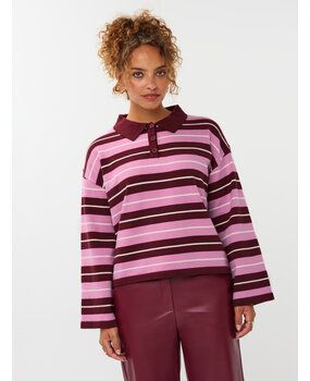 YDENCE Polo Shirt || Balou || Burgundy + Pink YDENCE Polo Shirt || Balou || Burgundy + Pink