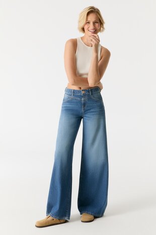 C.O.J Wide Leg Jeans || Hazel || Medium Blue