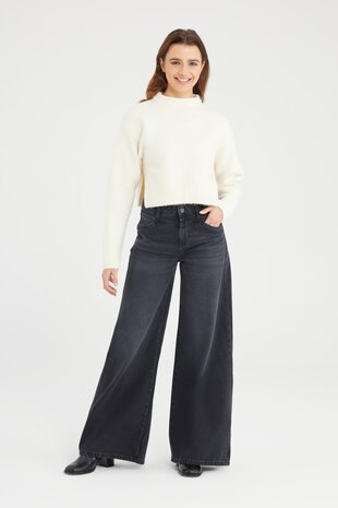 C.O.J Wide Leg jeans  || Hazel || Black
