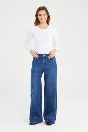 C.O.J Wid Leg Jeans || Layla || Dark Blue