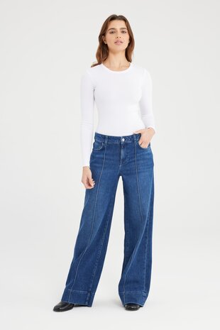 C.O.J Wid Leg Jeans || Layla || Dark Blue