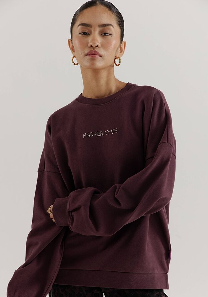 Harper & Yve Sweater || Rhinestone sw || Dark Fudge