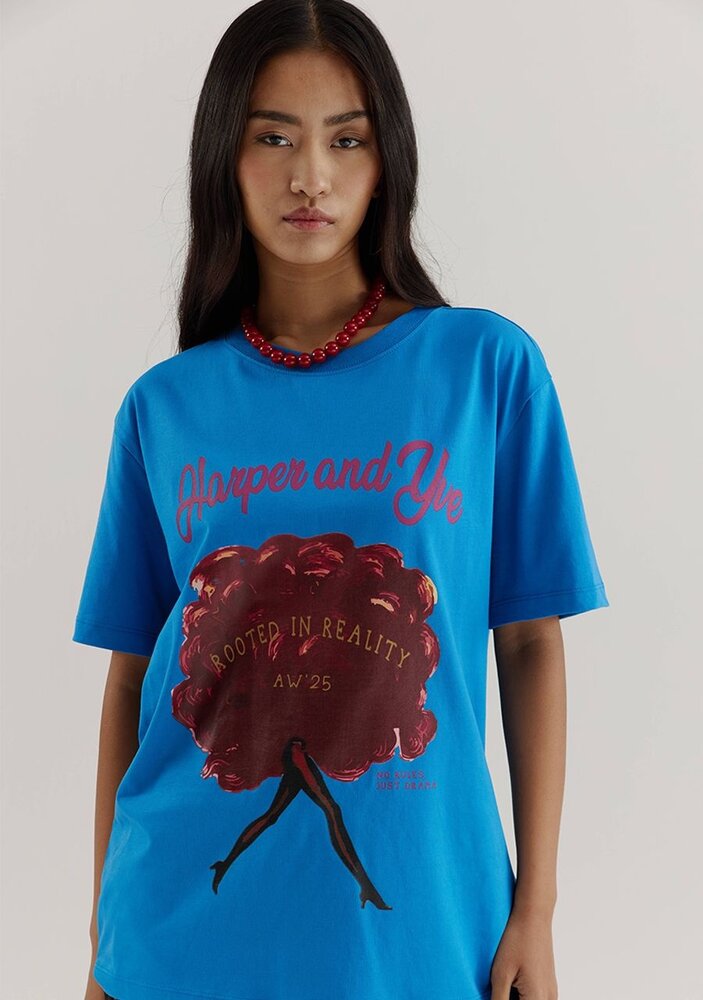 Harper & Yve T-shirt || Rootedinreality ss || Vintage Blue