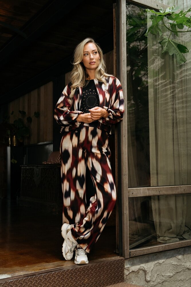 &Co women Pantalon || Dawn Faded Big || Wine Red Multi