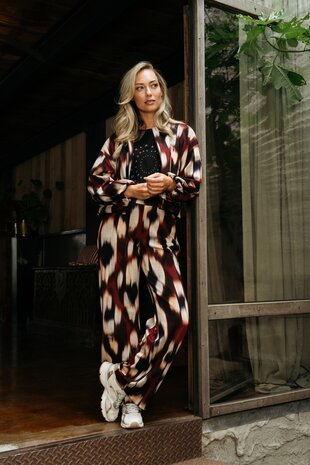 &Co women Pantalon || Dawn Faded Big || Wine Red Multi