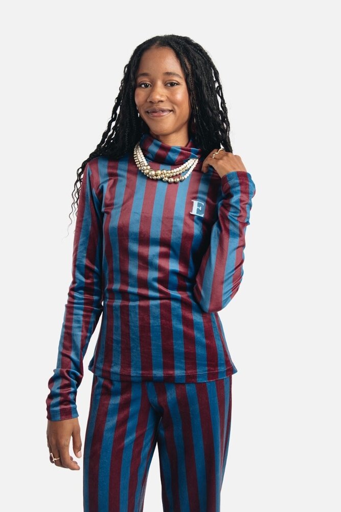 Ellastiek Amsterdam Top || Velvet Turtleneck Lucia || Streep