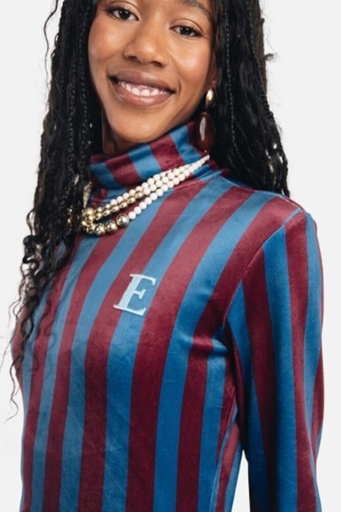 Ellastiek Amsterdam Top || Velvet Turtleneck Lucia || Streep