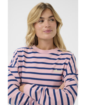Saint Tropez Sweater || OsiriaSZ || Pink Nectar navy stripe