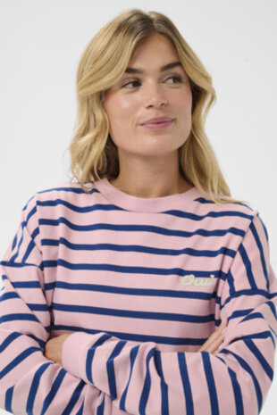 Saint Tropez Sweater || OsiriaSZ || Pink Nectar navy stripe
