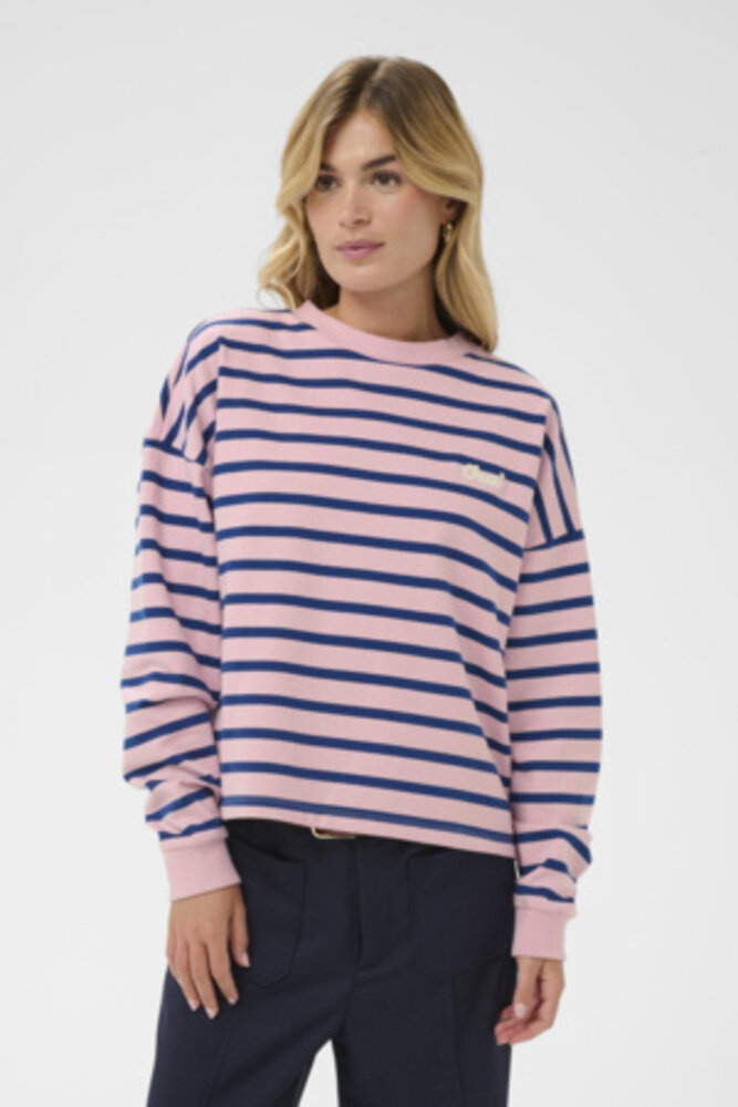 Saint Tropez Sweater || OsiriaSZ || Pink Nectar navy stripe