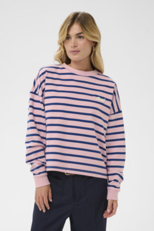 Saint Tropez Sweater || OsiriaSZ || Pink Nectar navy stripe