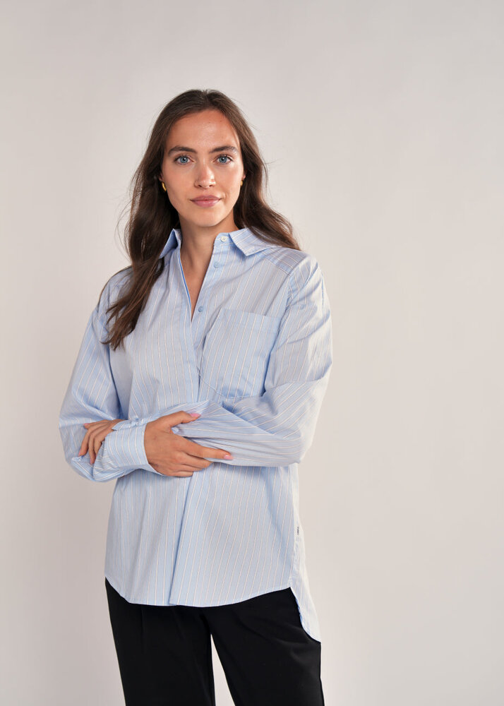 SIMPLE the Brand Blouse || Lilly || Ice Blue Stripe