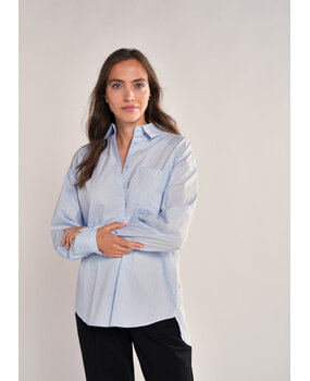 SIMPLE the Brand Blouse || Lilly || Ice Blue Stripe