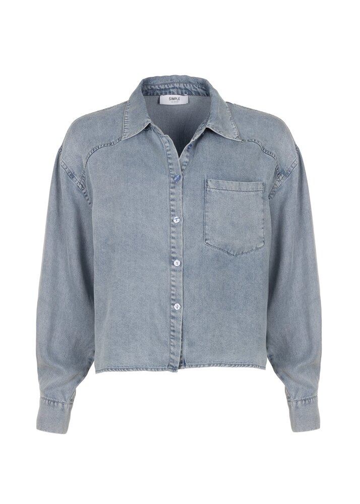 SIMPLE the Brand Blouse || Isala || Sun Faded Blue