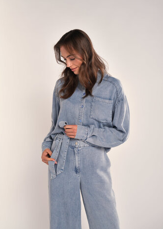 SIMPLE the Brand Blouse || Isala || Sun Faded Blue