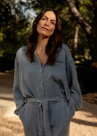 SIMPLE the Brand Blouse || Isala || Sun Faded Blue