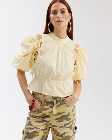 Harper & Yve Top || Jacey SS || Yellow Stripe