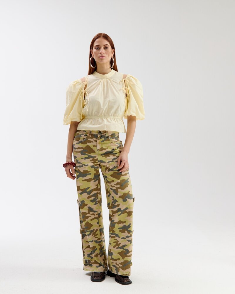 Harper & Yve Top || Jacey SS || Yellow Stripe