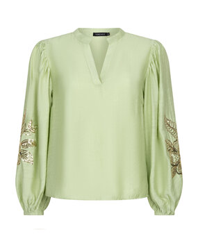 YDENCE Blouse || Rose || Soft Green