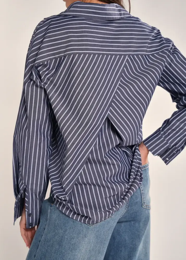 SIMPLE the Brand Blouse || Bella || Navy Stripe