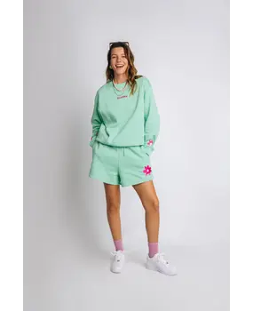 Ellastiek Amsterdam Sweater || Danique || Turquoise Flower