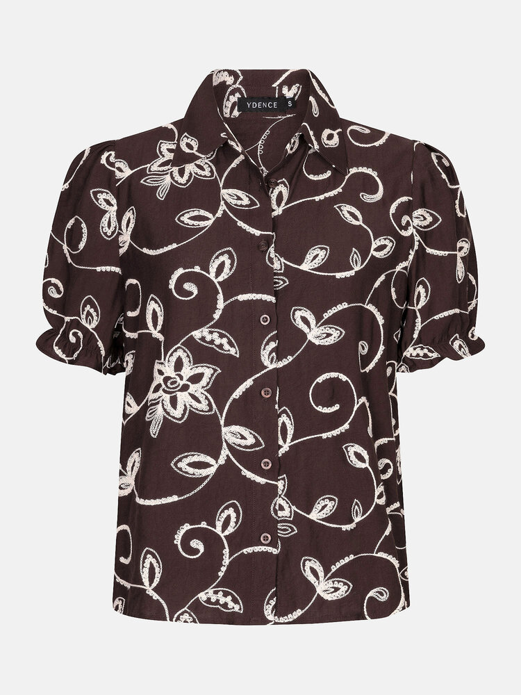 YDENCE Blouse || Leila || Dark Brown