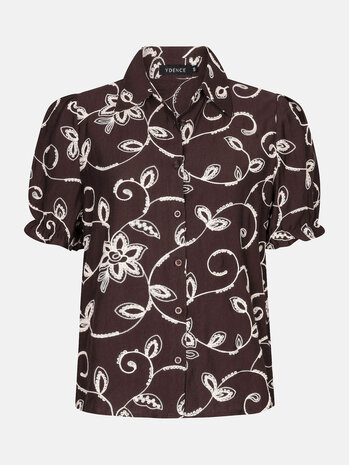 YDENCE Blouse || Leila || Dark Brown