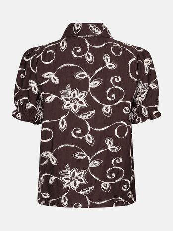 YDENCE Blouse || Leila || Dark Brown