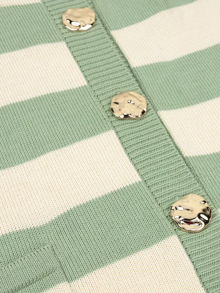 YDENCE Top || Judith || Sage Green / Ecru