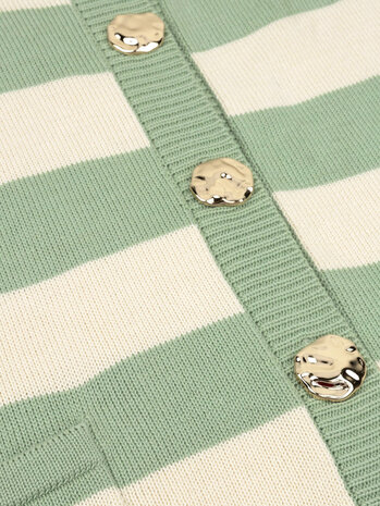YDENCE Top || Judith || Sage Green / Ecru