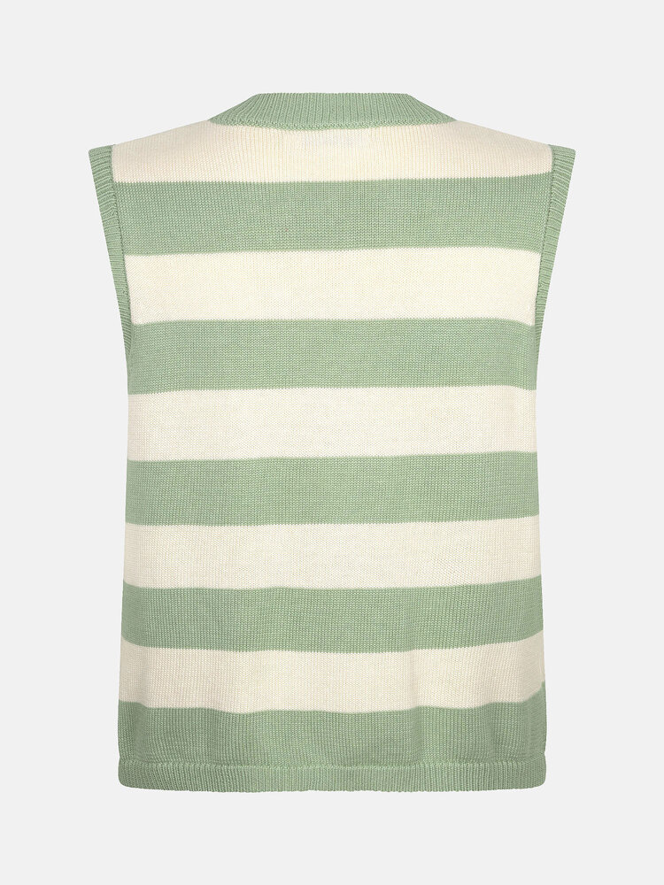 YDENCE Top || Judith || Sage Green / Ecru