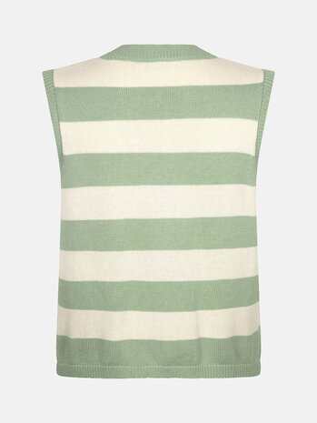 YDENCE Top || Judith || Sage Green / Ecru