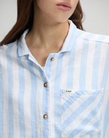 LEE Blouse || Resort Shirt || Sea Mist Stripe