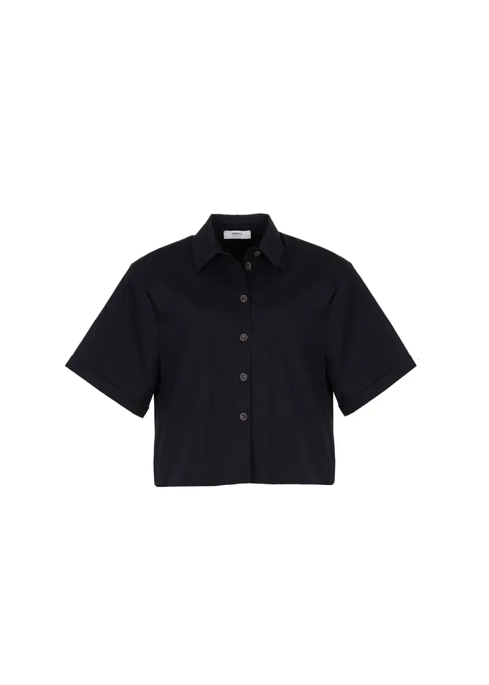 SIMPLE the Brand Blouse || Quenty || Marine