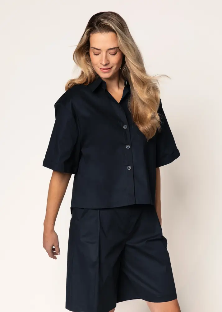 SIMPLE the Brand Blouse || Quenty || Marine