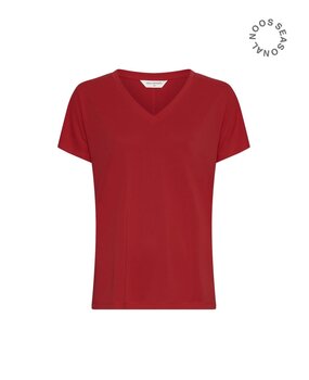MSCH Copenhagen T-shirt || Fenya V-hals || Rhubarb