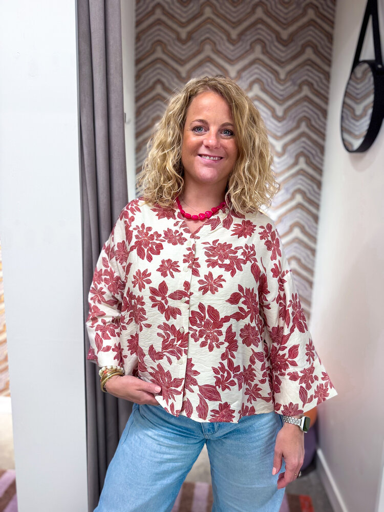 MSCH Copenhagen Blouse || Vildana 3/4 || Rhubarb Flower